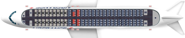 Air France Airbus A320 и A321 салонының схемасы